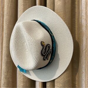 Custom made “The Texas” Cream Straw Hat by Hat Bar company.